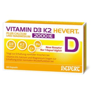 Hevert Vitamin D3 K2 plus Calcium & Magnesium 2.000 IE (60 St)