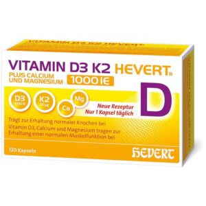 Hevert Vitamin D3K2 + Calcium & Magnesium 1000IE (120 St)